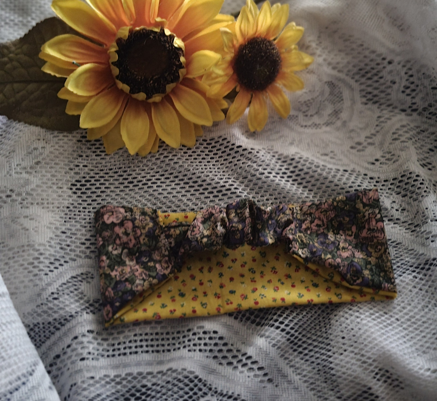Headband | Reversible Floral Turban Headband | Handmade Boho Cotton Hair Accessory