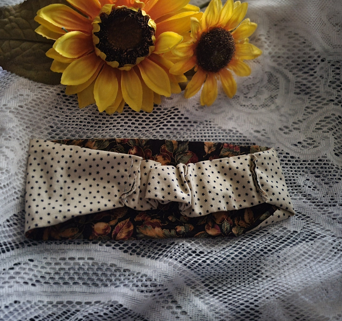 Headband | Reversible Floral Turban Headband | Handmade Boho Cotton Hair Accessory
