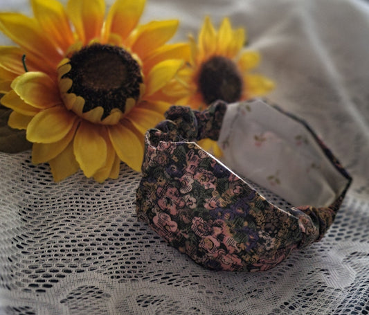 Reversible Vintage Knotted Turban Headband: Handmade Boho Floral Hair Accessory
