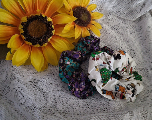 Scrunchy Set | Handmade Charlie Brown Christmas Theme Hair Tie Set