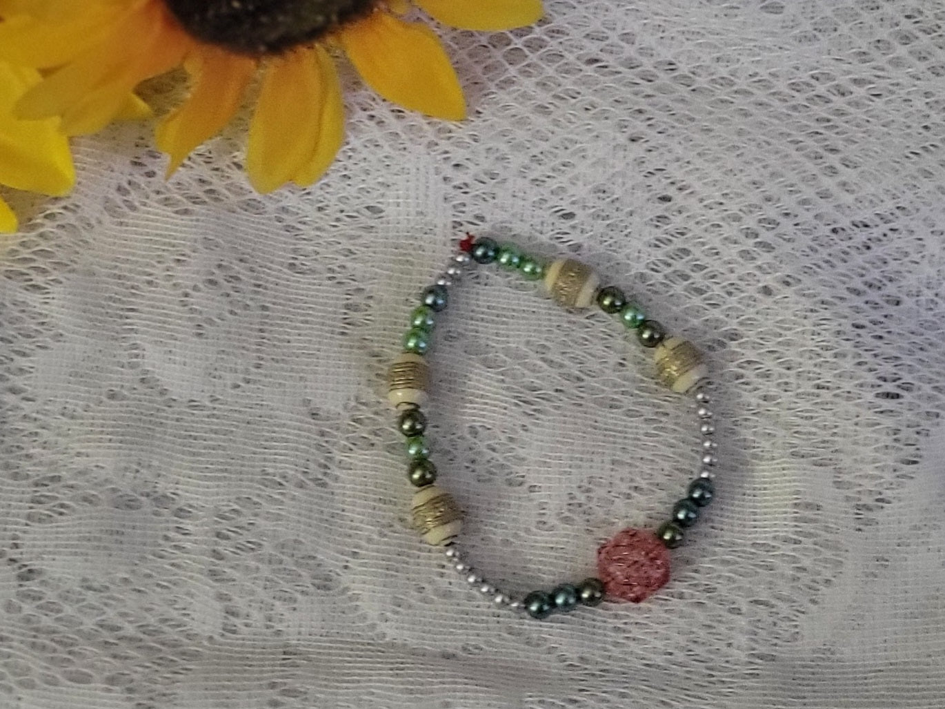 Handmade Boho Beaded Bracelet – Pearl, Crystal & Natural Stone Jewelry